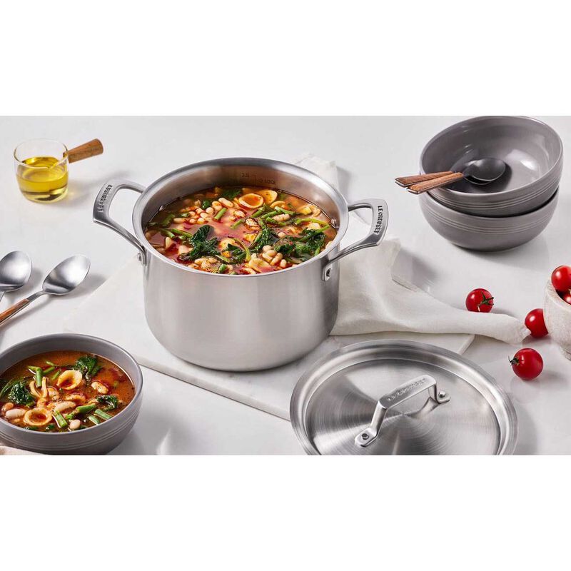 Le Creuset Essential 3-ply Stainless Steel Deep Casserole 24cm image number 1